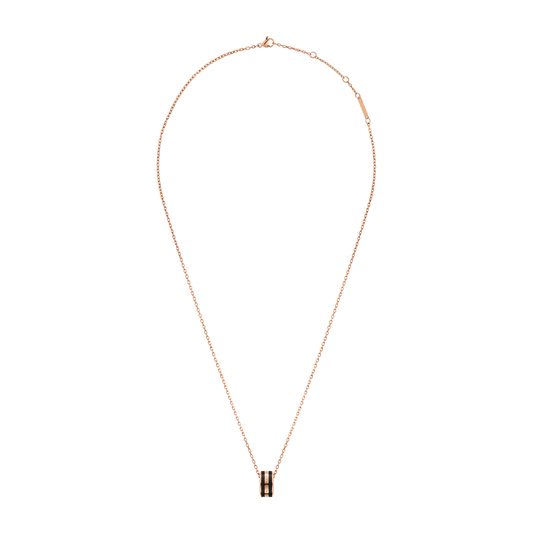 Emalie Necklace Rose Gold Black