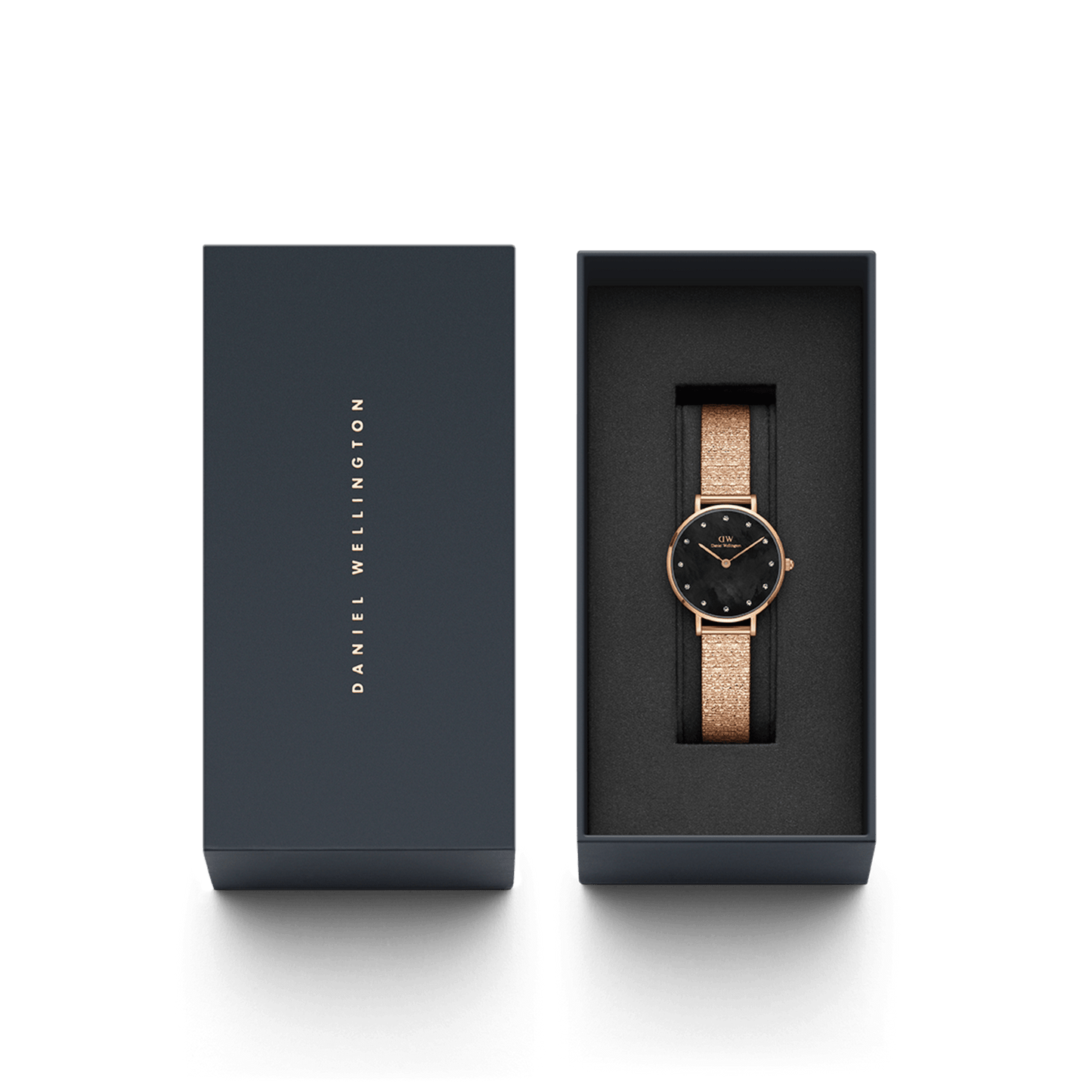 Petite Lumine Pressed Piano Black MoP Rose Gold