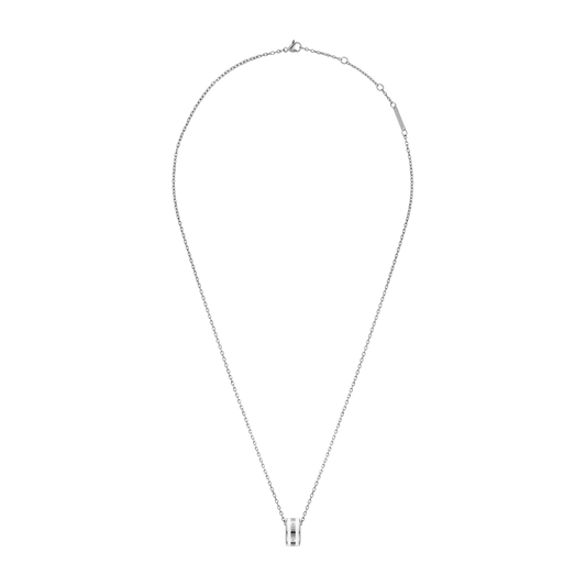Emalie Necklace Silver Satin White