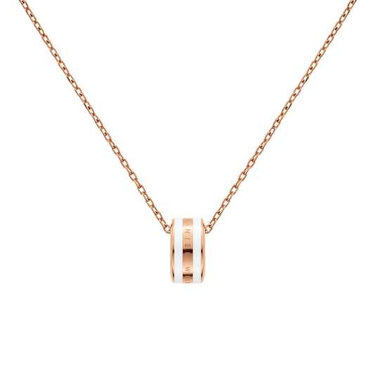 Emalie Necklace Rose Gold Satin White