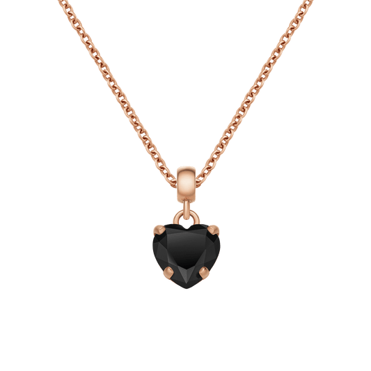 Heart Black Crystal Charm RG