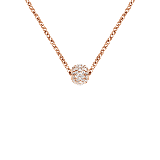 Pavé Orb White Crystal Charm Rose Gold