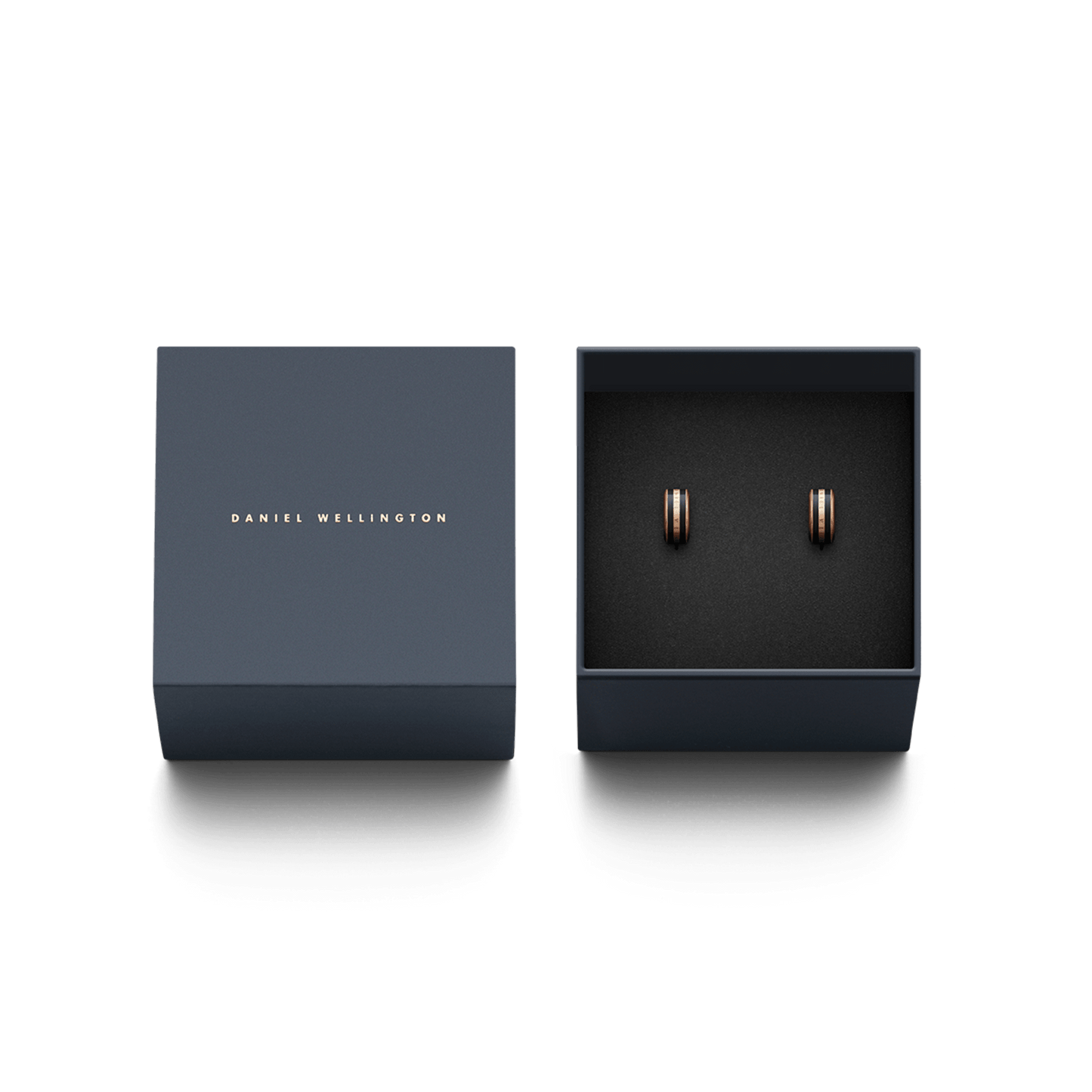 Emalie Earrings Rose Gold Black