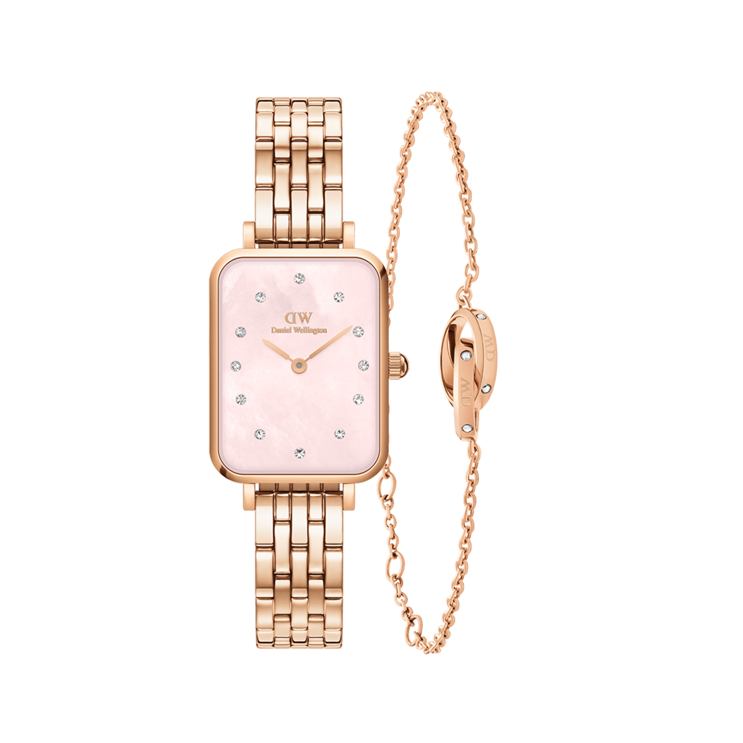 Quadro Lumine 5-link Melrose Pink MOP & Classic Unity Lumine Bracelet RG
