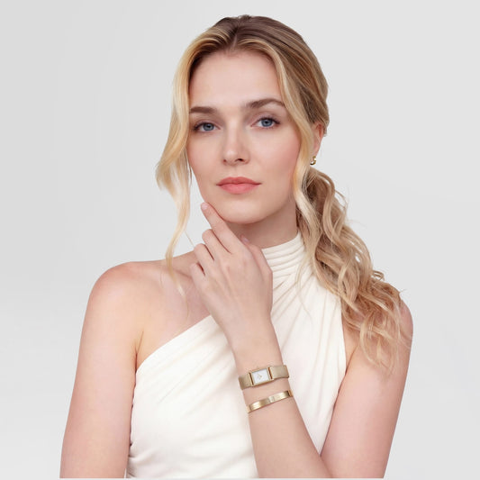 Line Earrings Brushed Gold 3.5mm