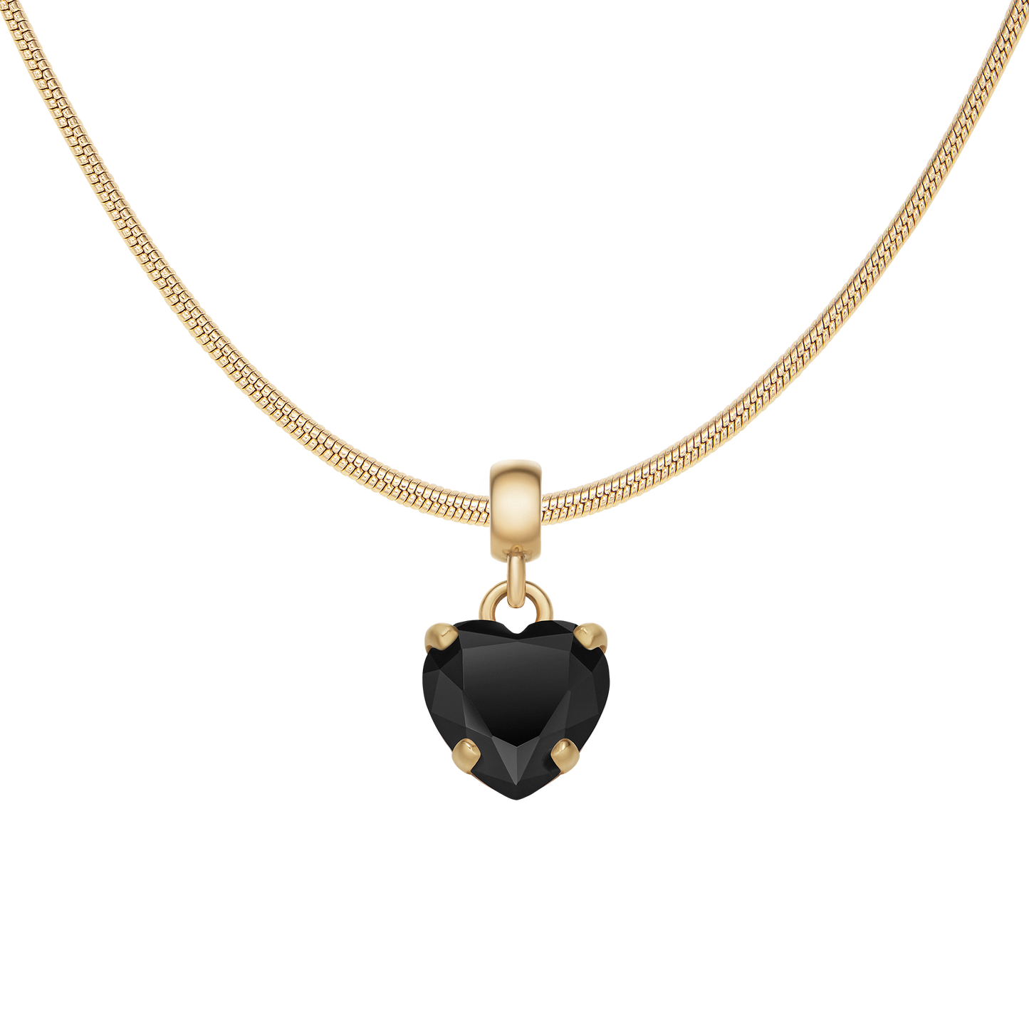 Heart Black Crystal Charm G