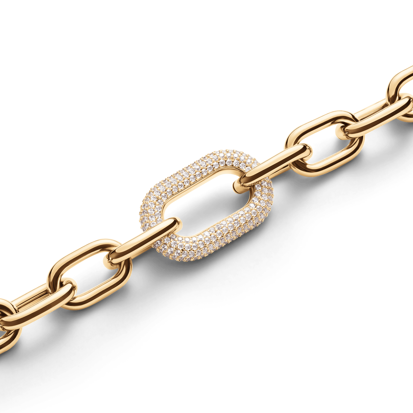 Bound Black Crocodile & Crystal Link Bracelet Gold