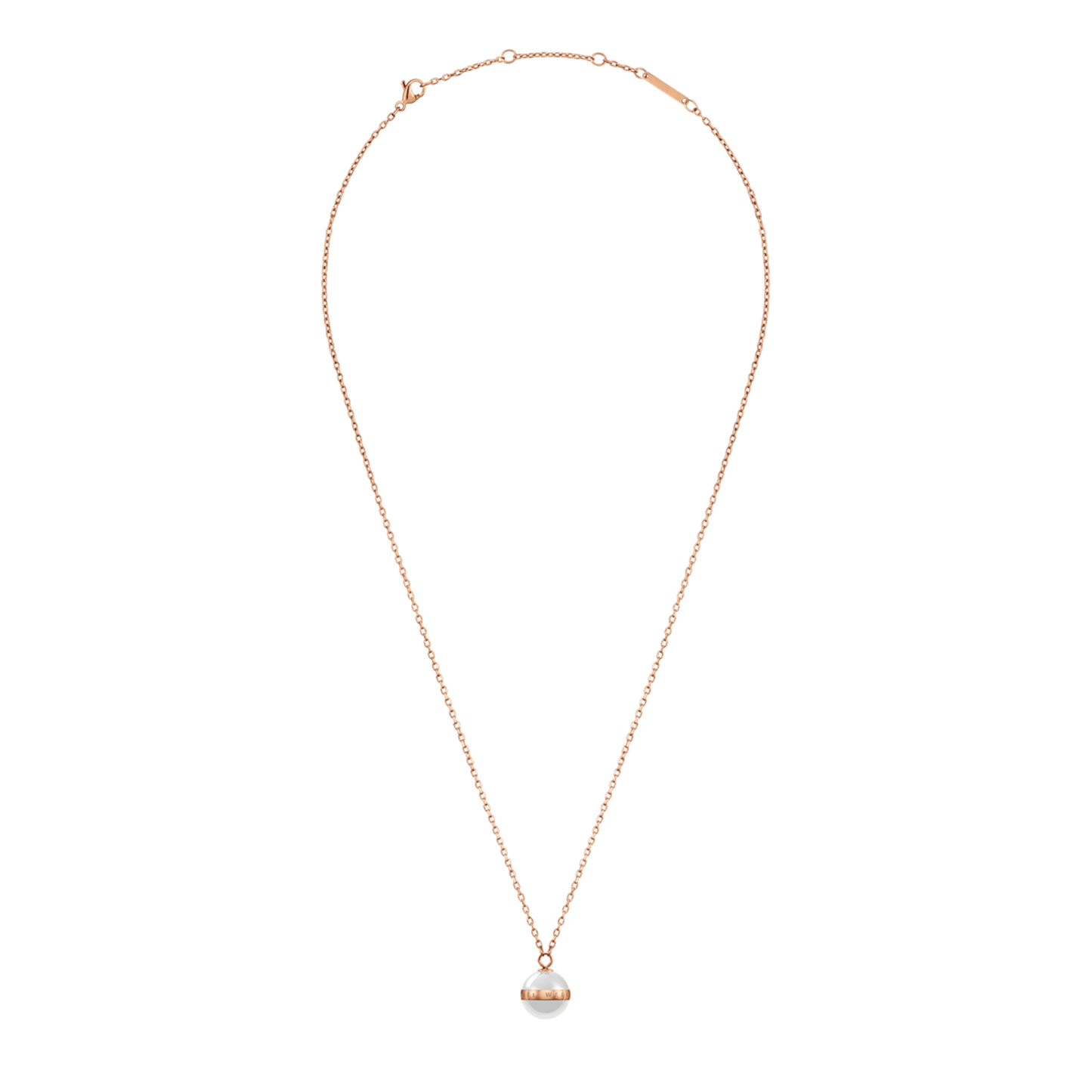 Aspiration Necklace Rose Gold Satin White