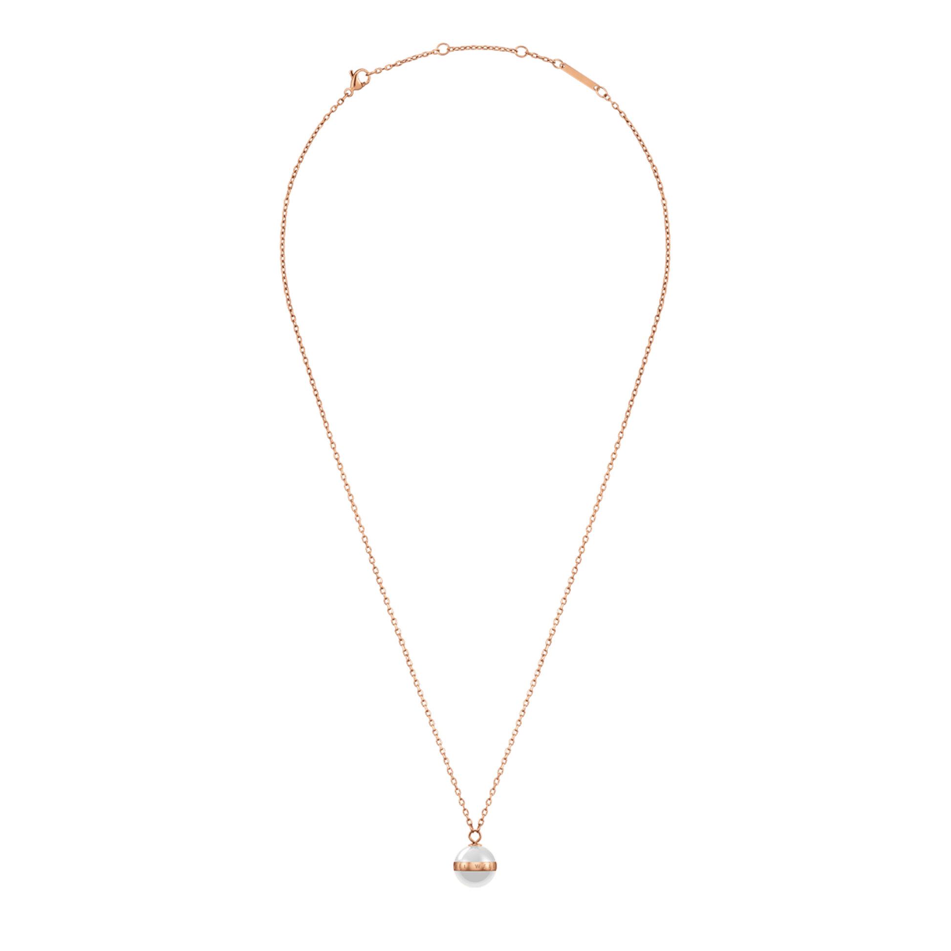Aspiration Necklace Rose Gold Satin White