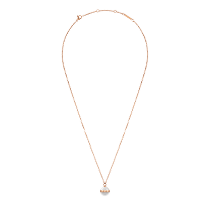 Aspiration Necklace Rose Gold Satin White