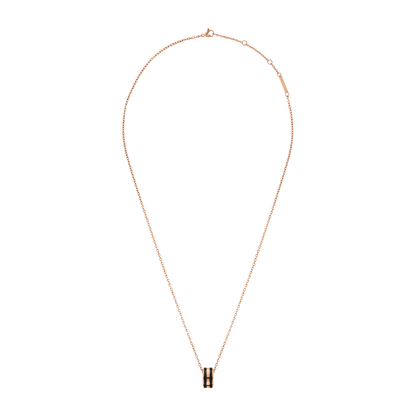 Emalie Necklace Rose Gold Black