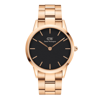 Iconic Link Black Rose Gold