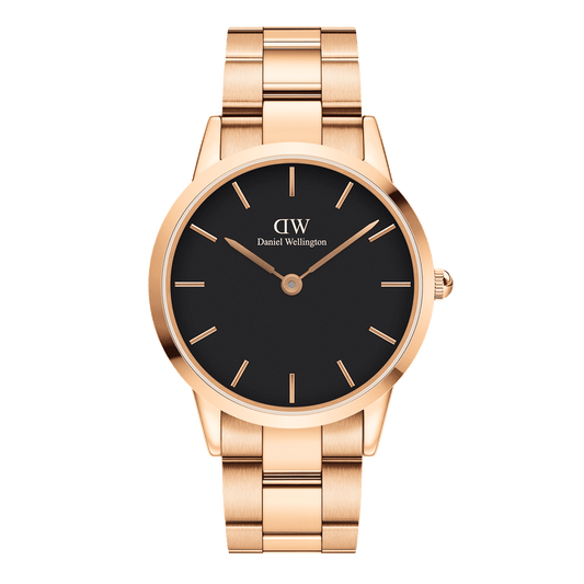 Iconic Link Black Rose Gold