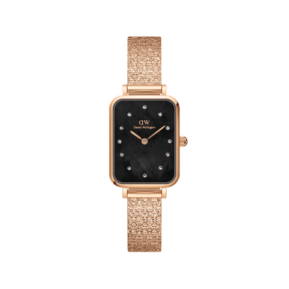 Quadro Lumine Pressed Piano Black MoP Rose Gold
