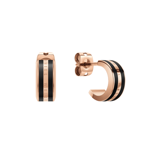 Emalie Earrings Rose Gold Black