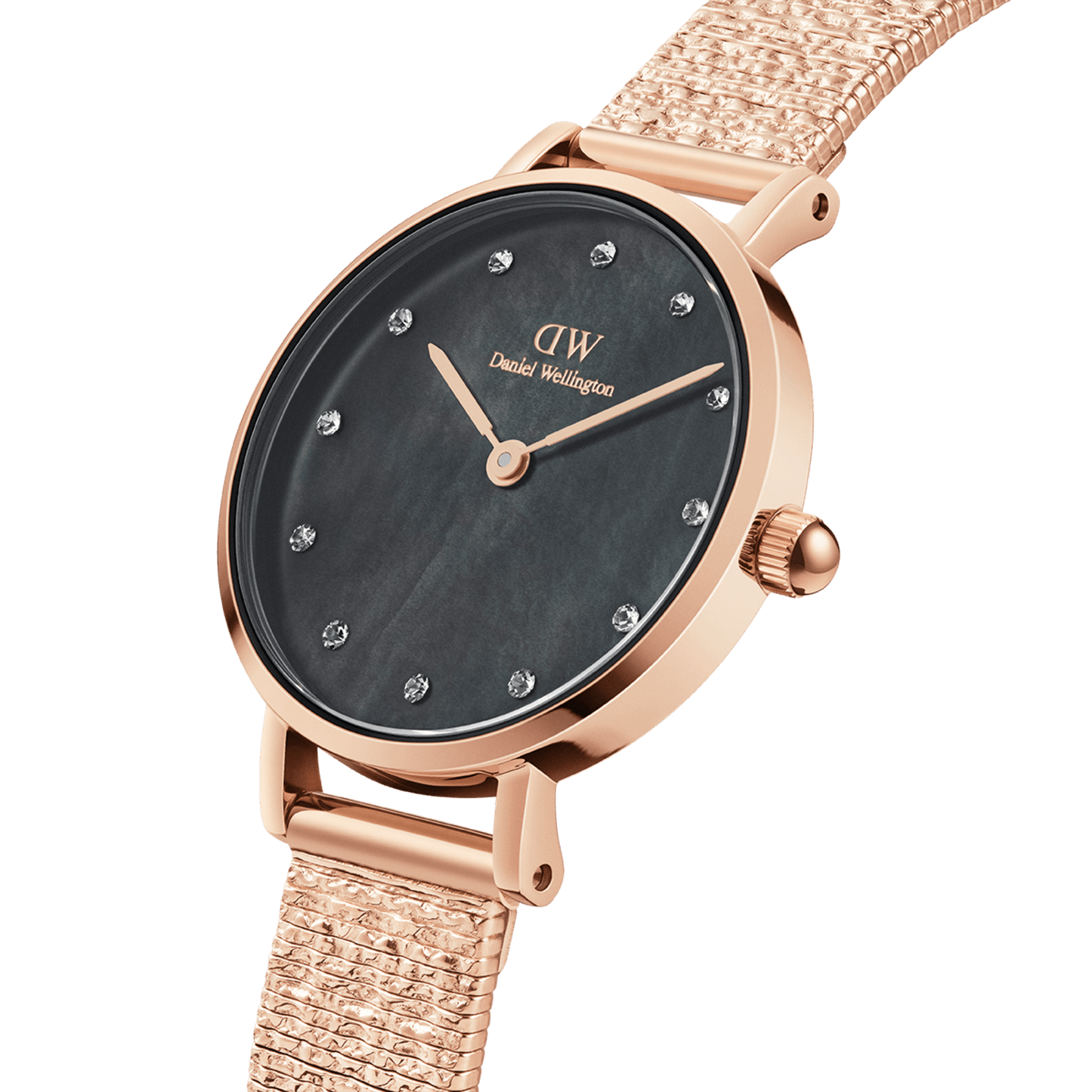 Petite Lumine Pressed Piano Black MoP Rose Gold