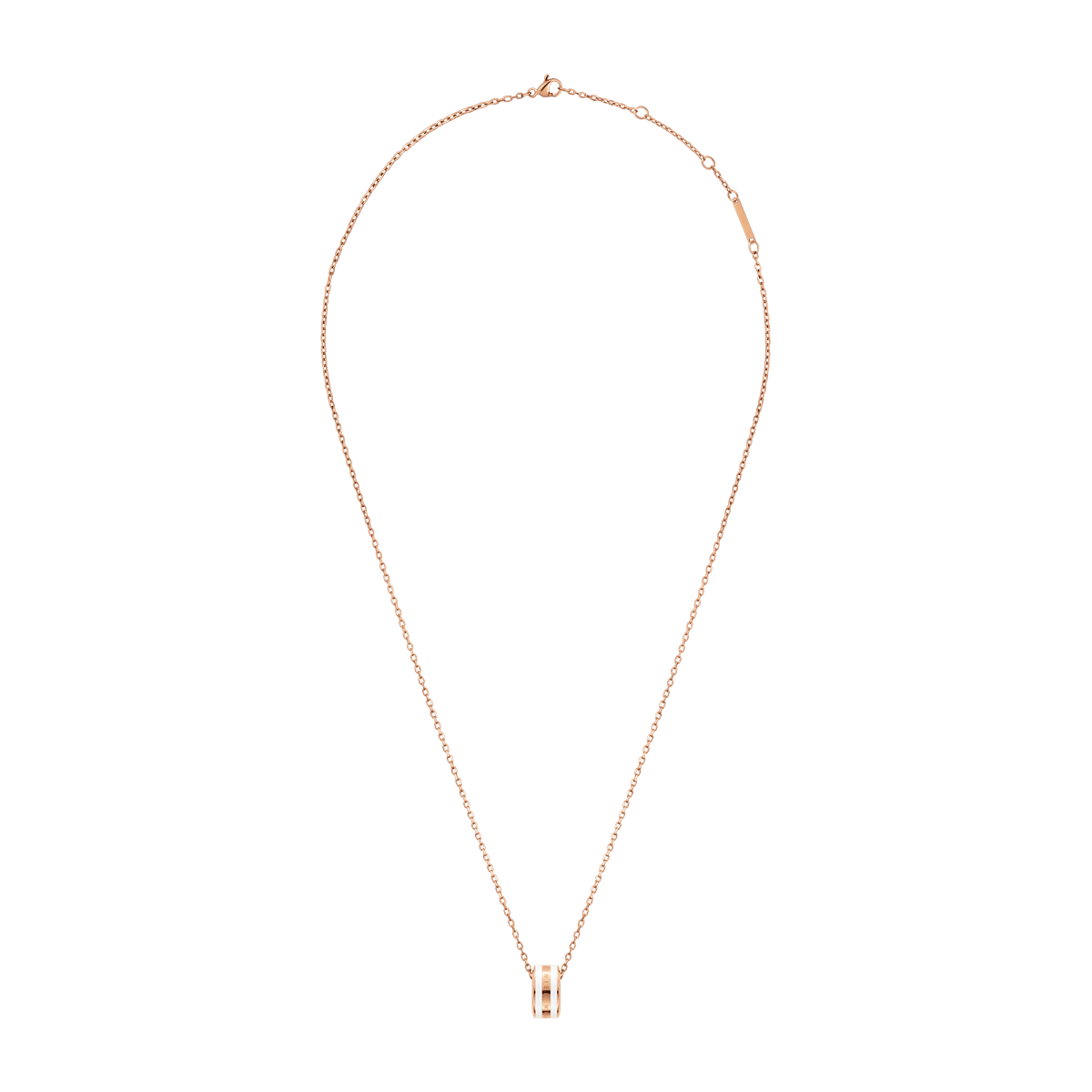 Emalie Necklace Rose Gold Satin White