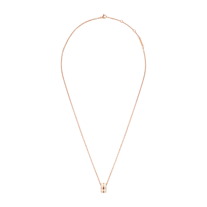Emalie Necklace Rose Gold Satin White