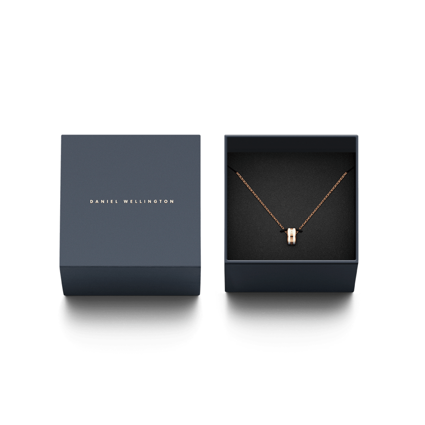 Emalie Necklace Rose Gold Satin White