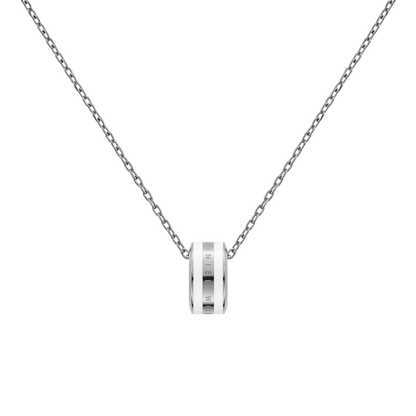 Emalie Necklace Silver Satin White