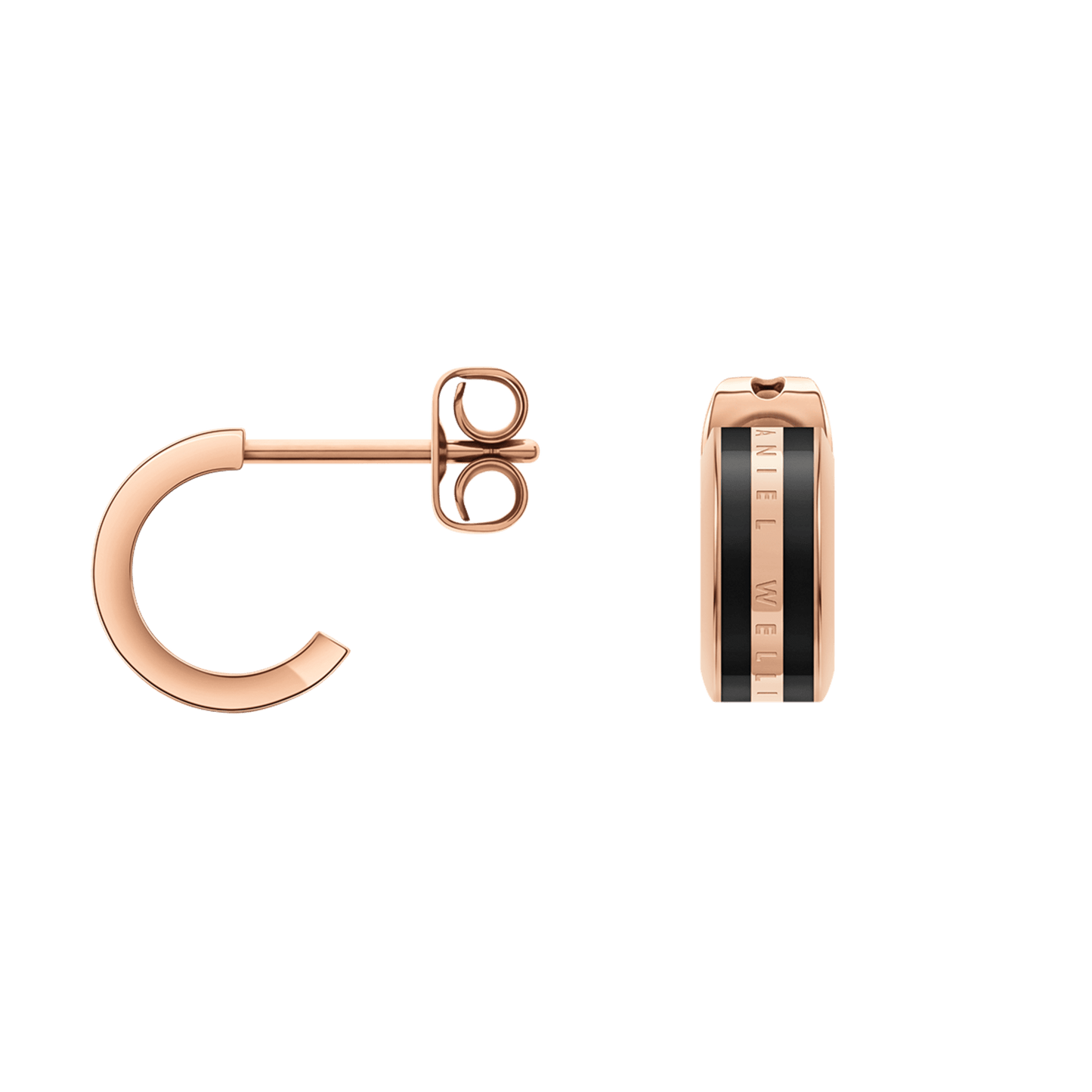 Emalie Earrings Rose Gold Black
