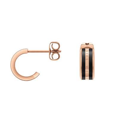 Emalie Earrings Rose Gold Black