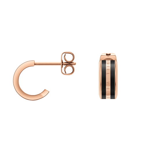 Emalie Earrings Rose Gold Black
