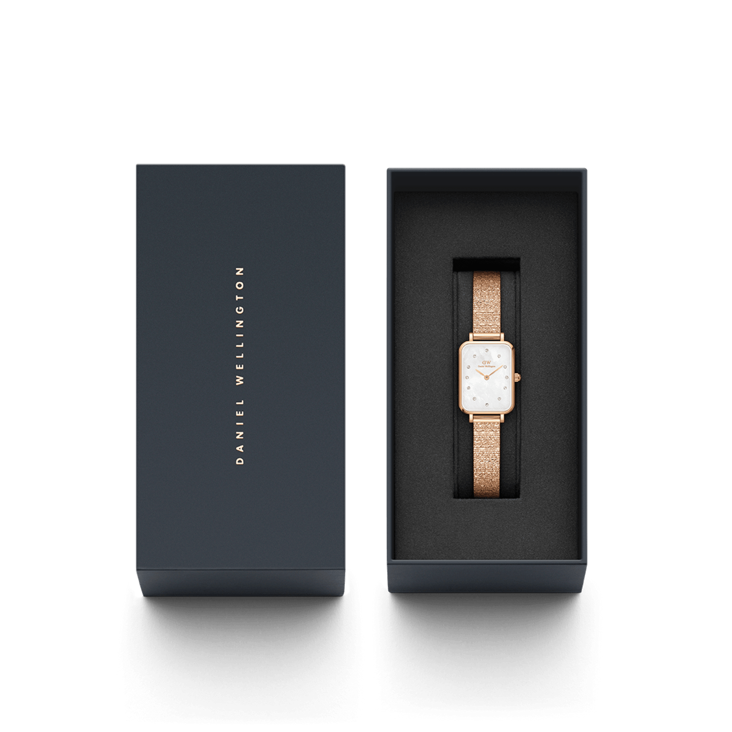 Quadro Lumine Pressed Piano White MoP Rose Gold