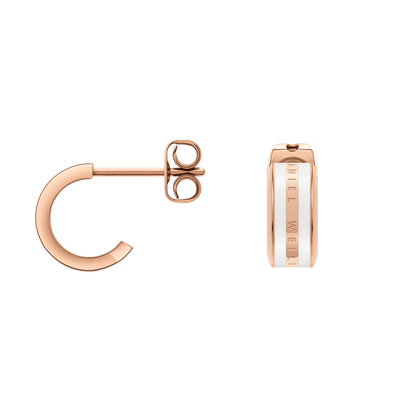Emalie Earrings Rose Gold Satin White