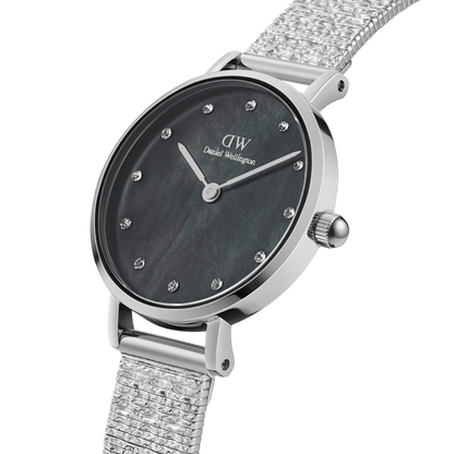 Petite Lumine Pressed Piano Black MoP Silver