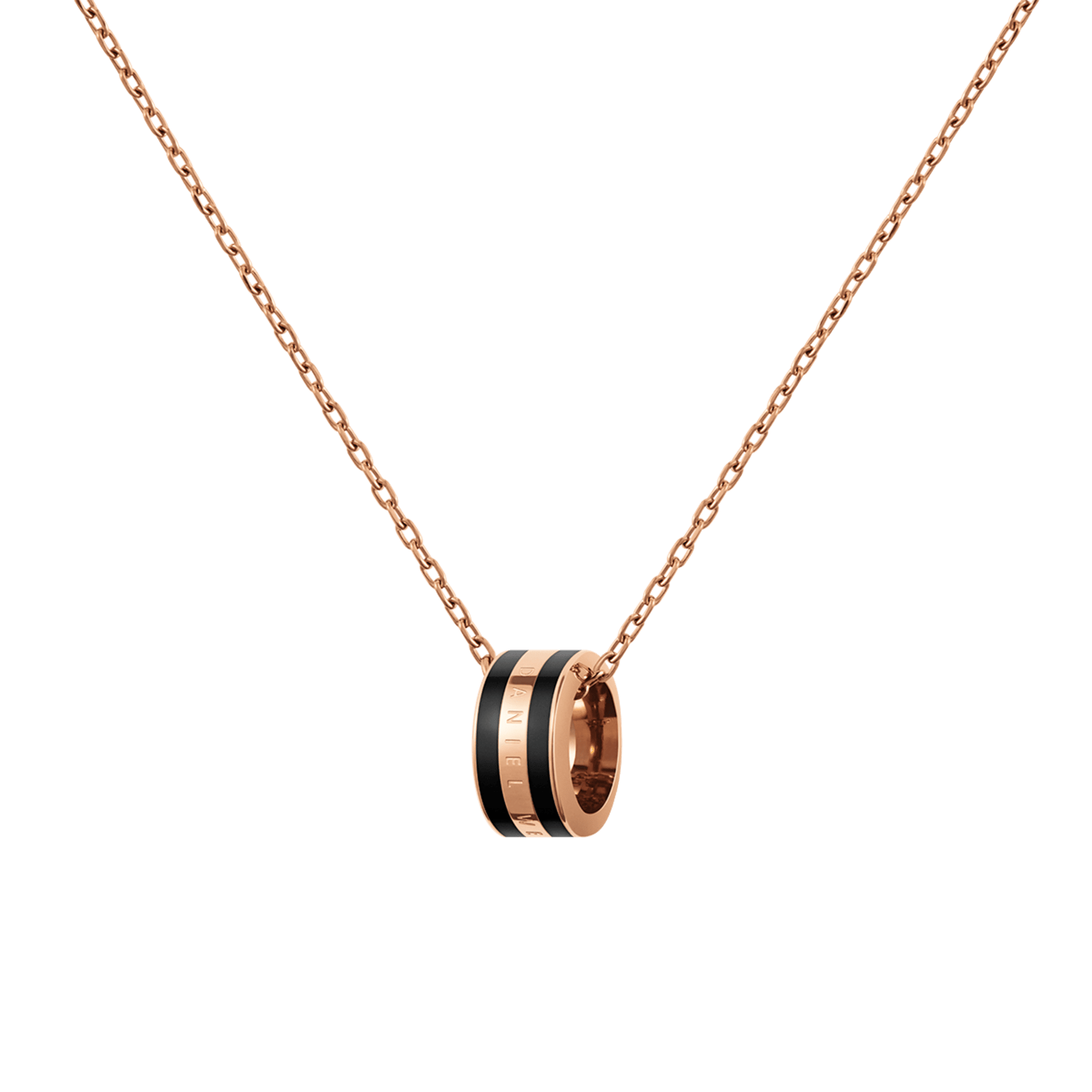 Emalie Necklace Rose Gold Black