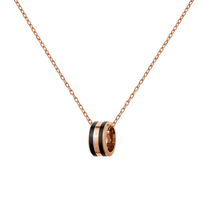 Emalie Necklace Rose Gold Black