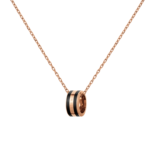 Emalie Necklace Rose Gold Black