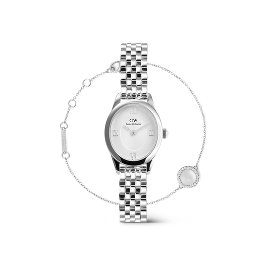 Ophelia Mini + Audrey Bracelet MOP Silver Set