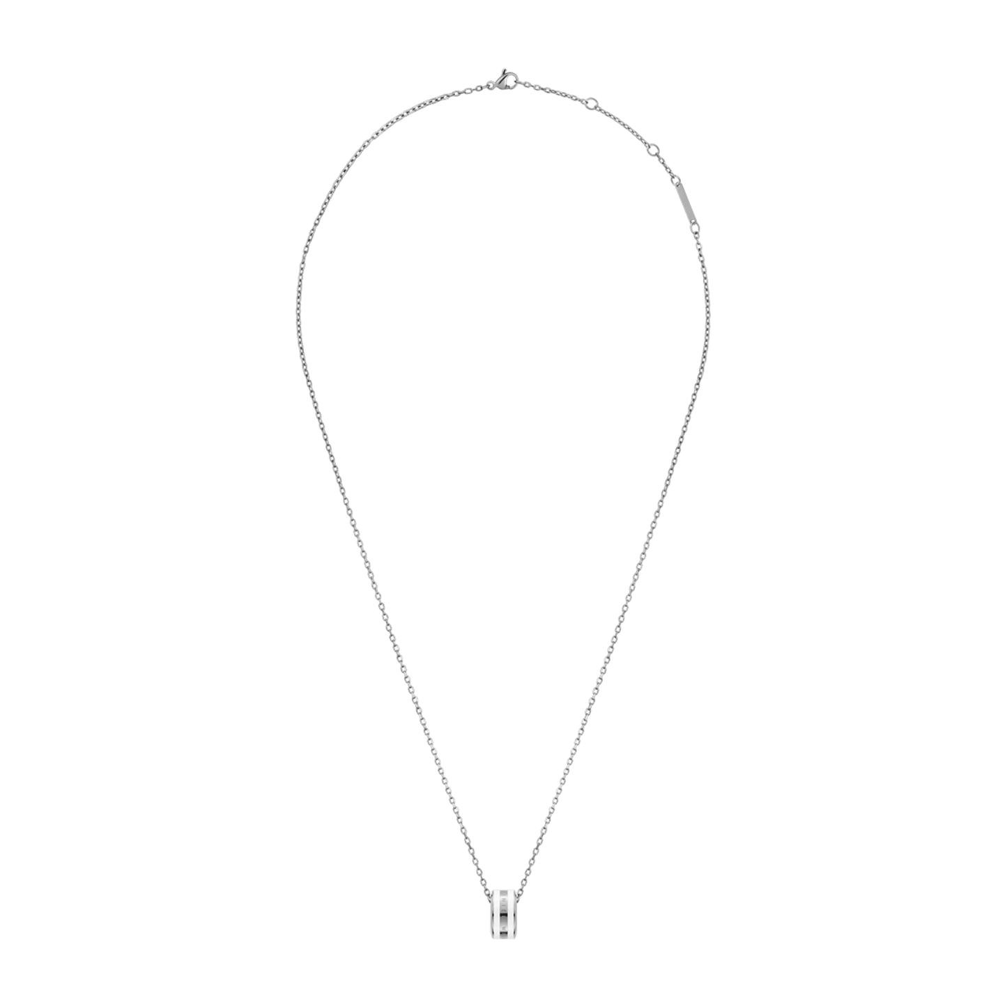 Emalie Necklace Silver Satin White