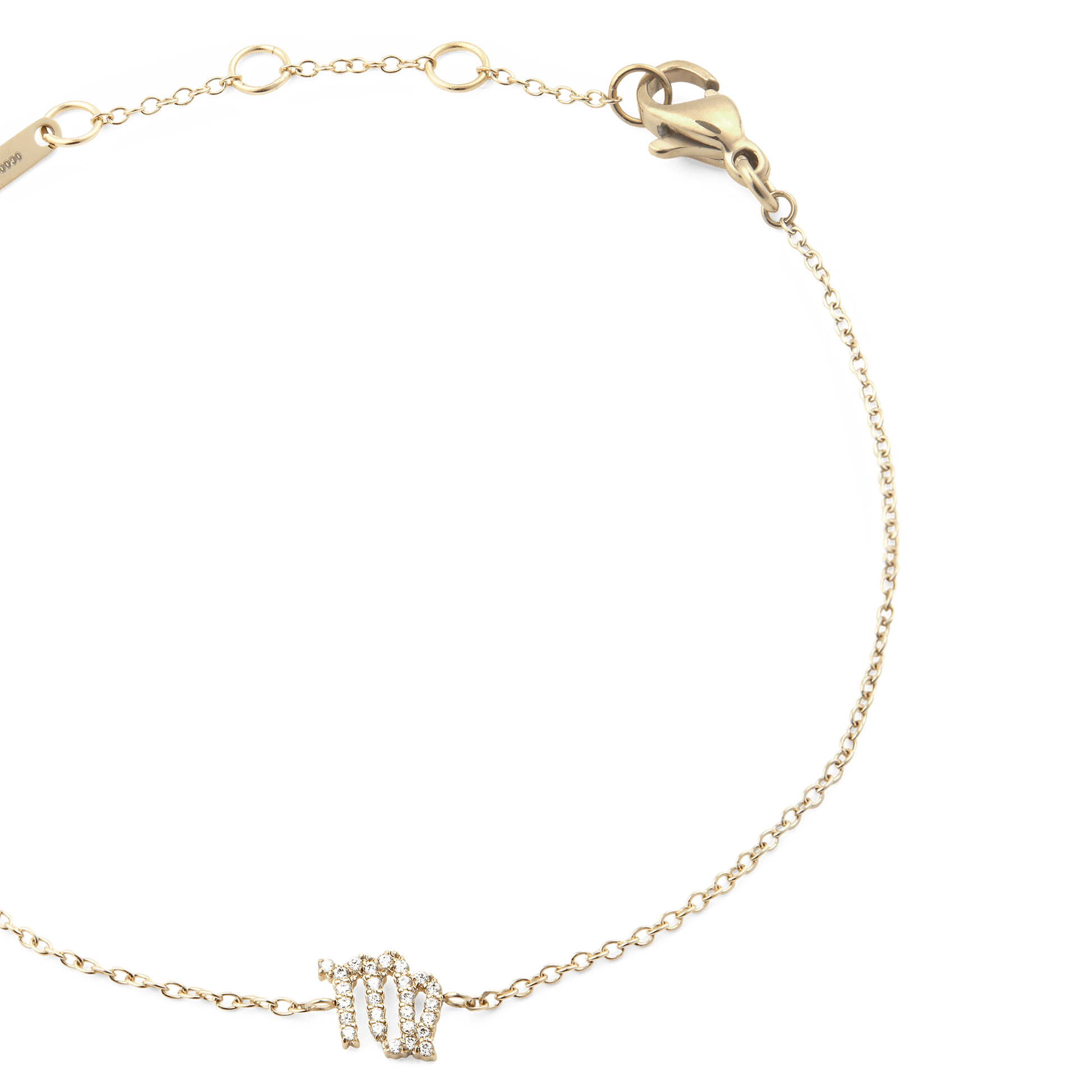 Crystal Zodiac Chain Bracelet Gold