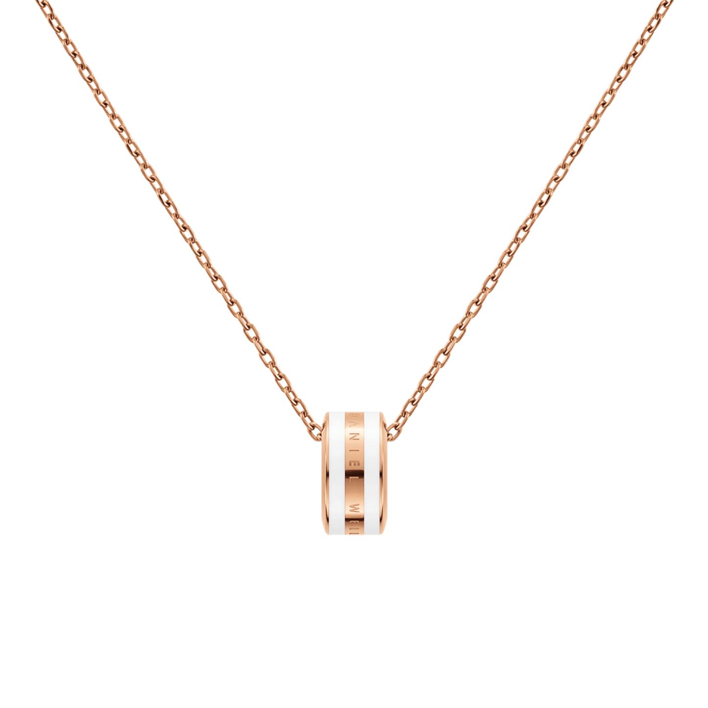 Emalie Necklace Rose Gold Satin White