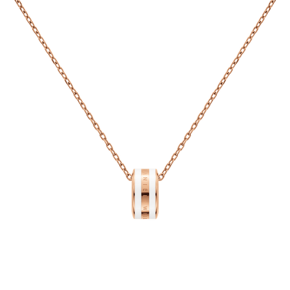 Emalie Necklace Rose Gold Satin White