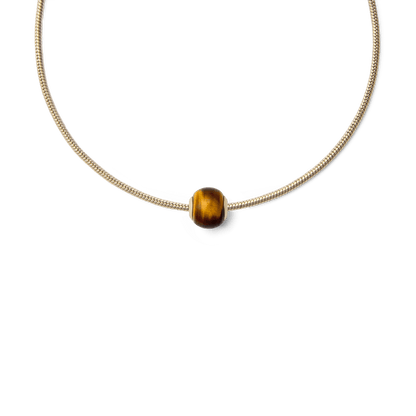 Tiger eye Orb Gold charm