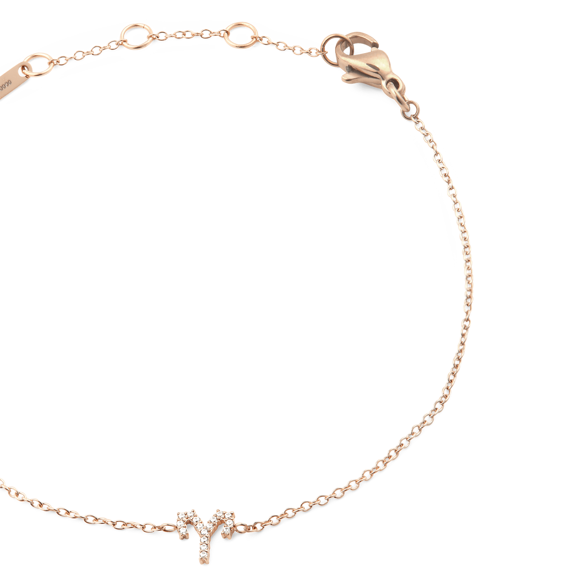 Crystal Zodiac Chain Bracelet Rose Gold