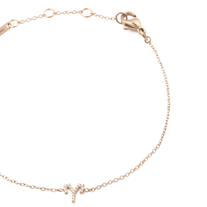 Crystal Zodiac Chain Bracelet Rose Gold