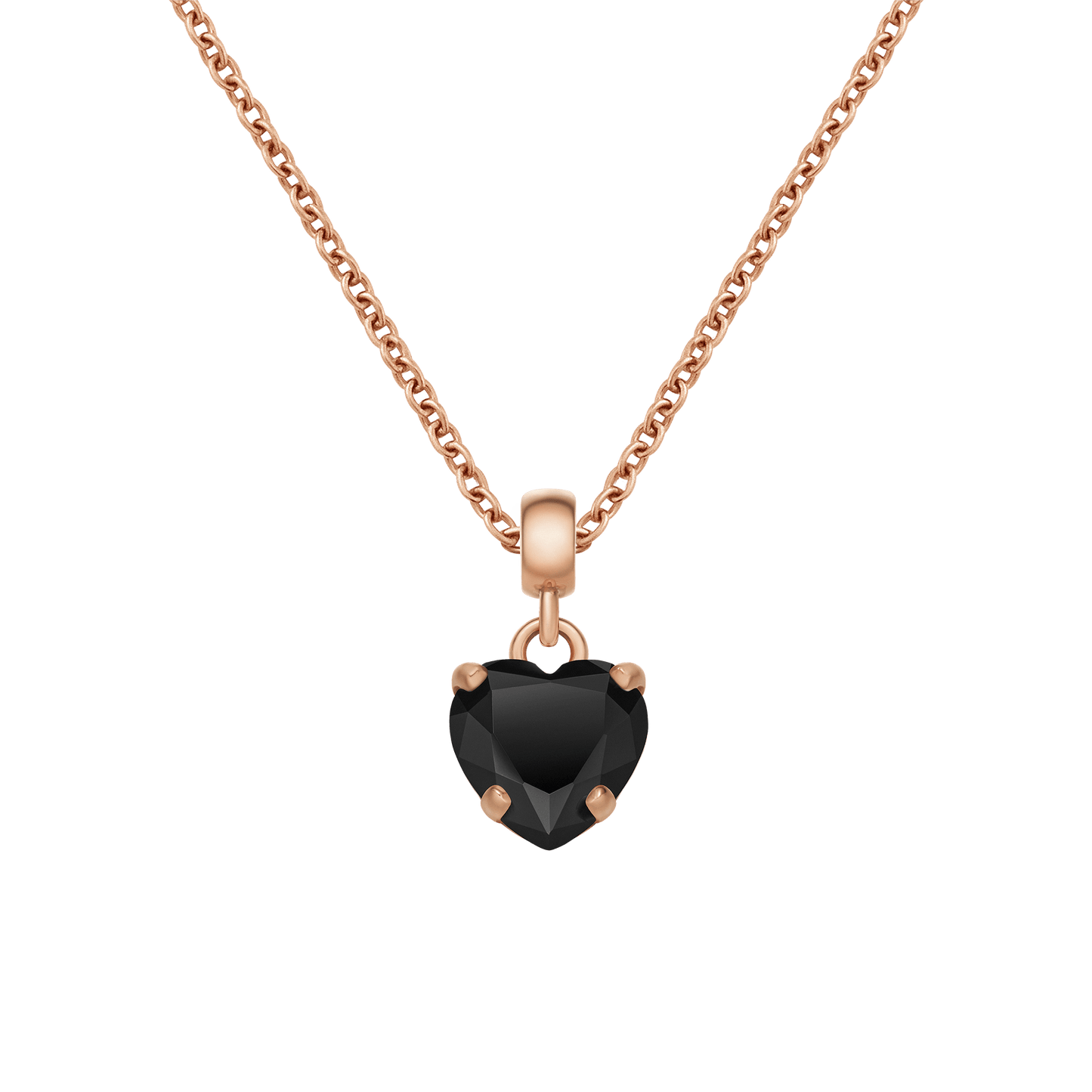 Heart Black Crystal Charm RG