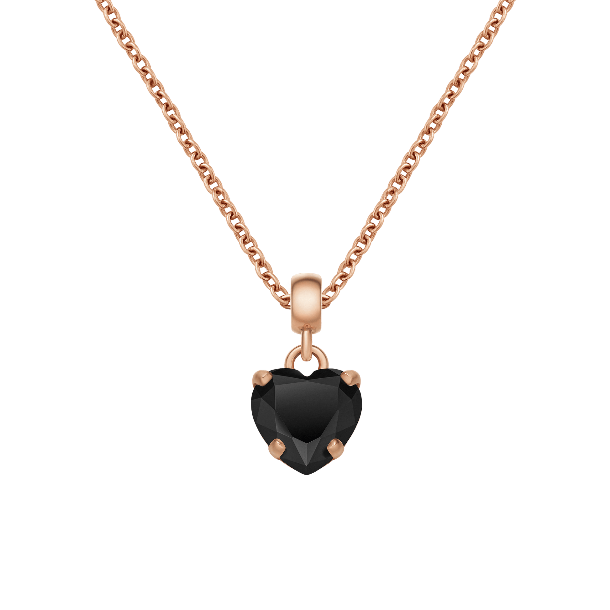 Heart Black Crystal Charm RG