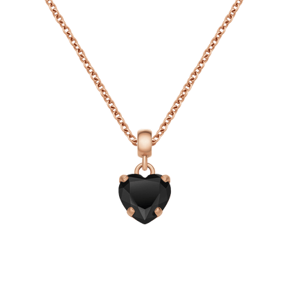 Heart Black Crystal Charm RG