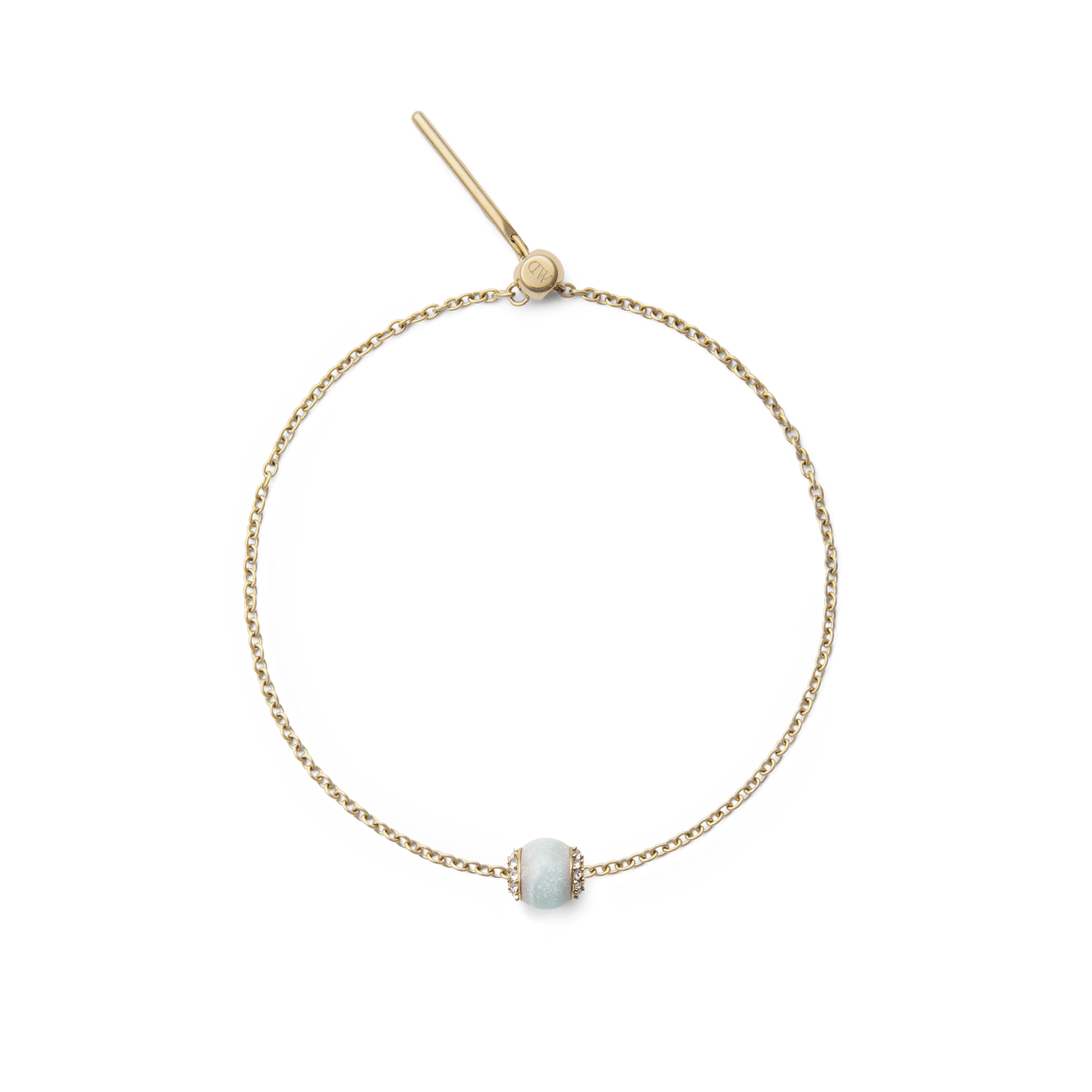 Amazonite Crystal Orb Gold Charm