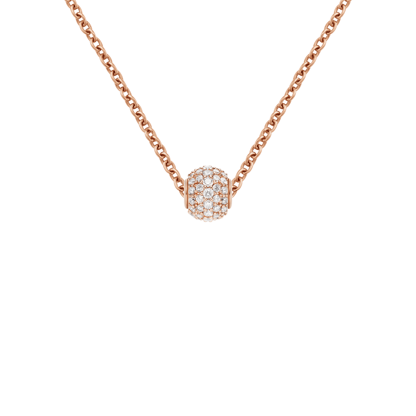 Pavé Orb White Crystal Charm Rose Gold
