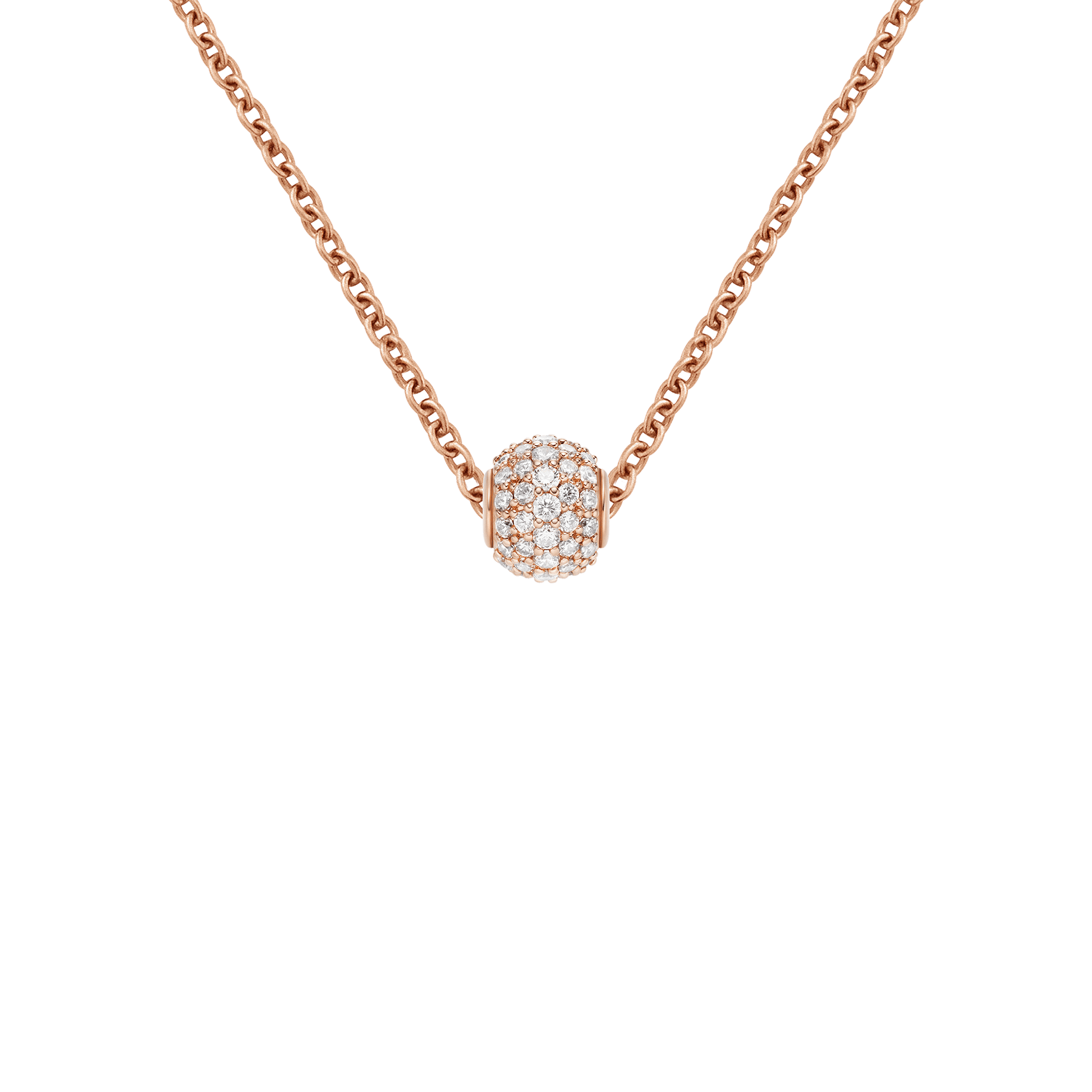 Pavé Orb White Crystal Charm Rose Gold