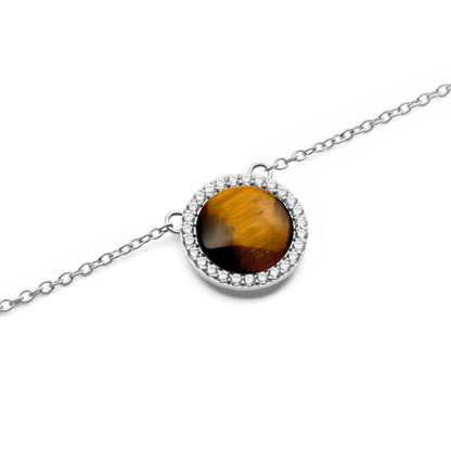 Audrey Necklace Tiger Eye Silver