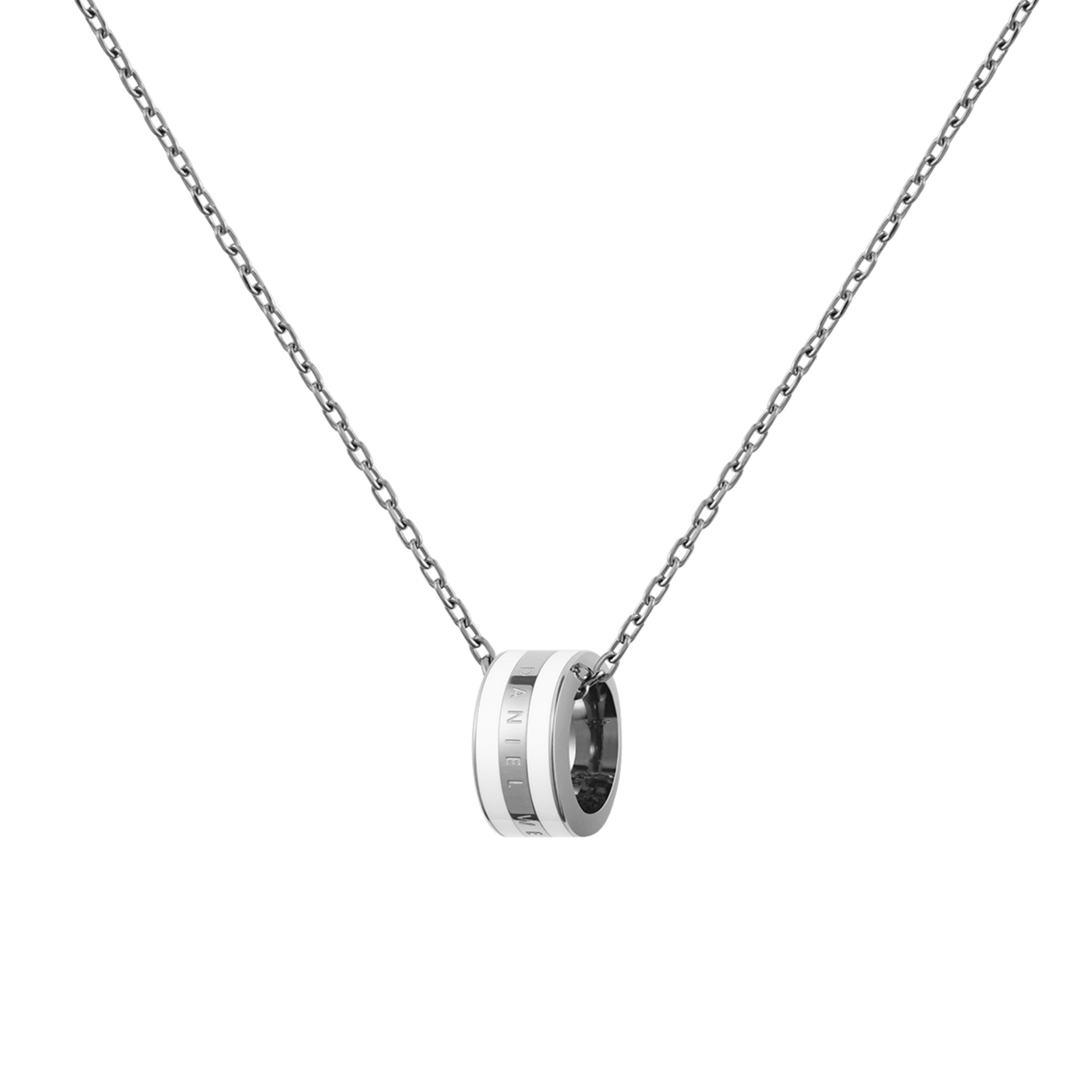 Emalie Necklace Silver Satin White