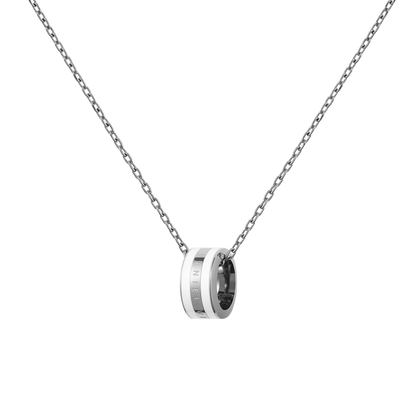 Emalie Necklace Silver Satin White